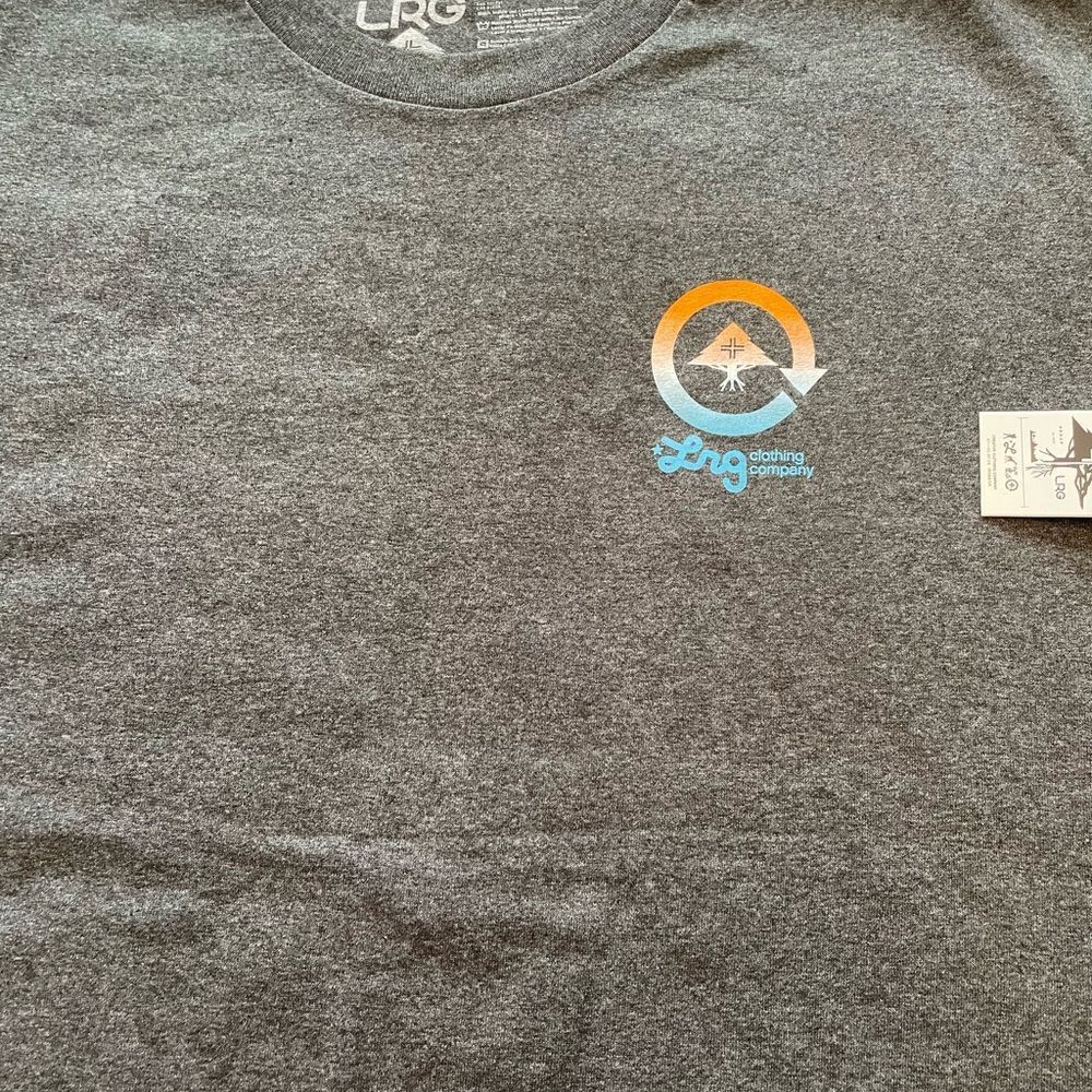 LRG Charcoal Tee with Orange‎ and Blue Accents